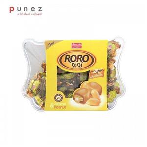 تافی کره ای مغز دار با کرم بادام زمینی بسته 300 گرمی رورو شیرین عسل