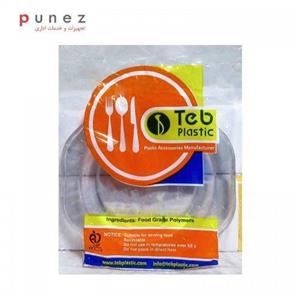 بشقاب کیک خوری چند ضلعی بسته 6 عددی طب پلاستیک