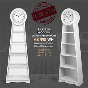 LOTUS لوتوس  ساعت ایستاده کتابخانه و ویترین  رنگ سفید  GB-998-WH