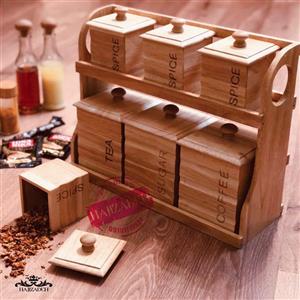 NICE WOOD نایس وود  ست پاسماوری 2 طبقه چوب  NICEWOOD-111 