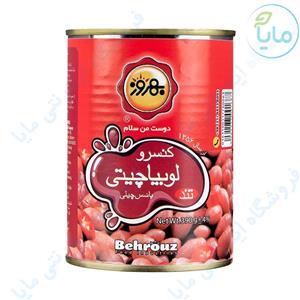 کنسرو لوبیا چیتی با سس چیلی تند بهروز 390 گرمی