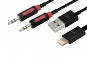 کابل شارژ و انتقال داده و صدا لایتنینگ پرومیت Promate linkMate.LTA USB to Lightning Sync/Charge & 3.5mm Audio Cable