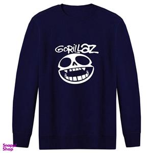 سویشرت مردانه طرح gorillaz کد F77 رنگ سرمه ای