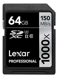 کارت حافظه SDXC لکسار مدل Professional کلاس 10 استاندارد UHS-II U3 سرعت 150MBps 1000X ظرفیت 64 گیگابایت Lexar Professional UHS-II U3 Class 10 1000X 150MBps SDXC - 64GB