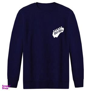 سویشرت مردانه طرح Rock'n Roll کد F264 رنگ سرمه ای