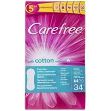 پد بهداشتی روزانه کرفری مدل Cotton Extract بسته‌ 34 عددی Carefree Sanitary Pad 34pcs 
