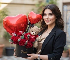 باکس گل و شکلات ولنتاین 