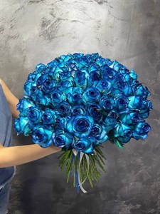 دسته گل رز آبی هلندی (طبیعی)