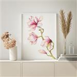 تابلو سالی وود طرح آبرنگ شکوفه با طراوت ماگنولیا کد T130217