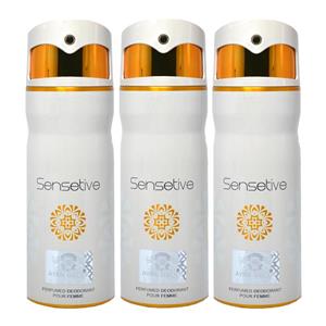اسپری خوشبو کننده بدن زنانه مای پرفیومز مدل Sensetive حجم 150 میلی لیتر مجموعه 3 عددی