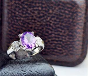 انگشتر نقره زنانه آمیتیست 