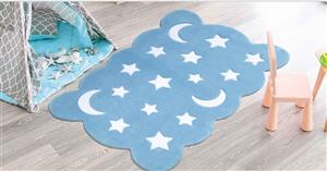 فرش کودک زرباف طرح ماه و ستاره 