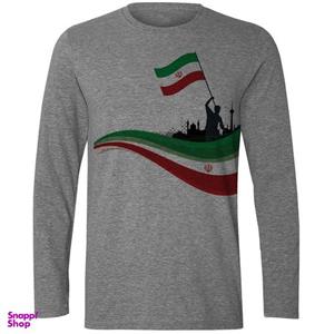 تیشرت آستین بلند مردانه طرح پرچم ایران کد F200
