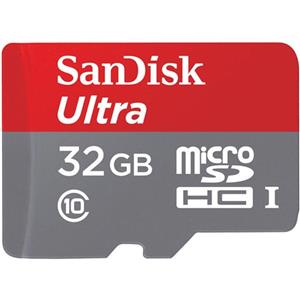 کارت حافظه سن دیسک مدل اولترا کلاس 10 همراه با آداپتور ظرفیت 32 گیگابایت SanDisk Ultra UHS-I U1 Class 10 80MB/S microSDHC 32GB