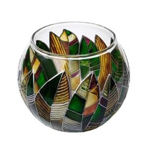 جاشمعی شیشه ای طرح برگ کد 04