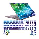استیکر لپ تاپ صالسو آرت مدل 5030 hk به همراه برچسب حروف فارسی کیبورد