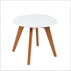 میز عسلی گرد با پایه چوبی استیل هامون مدل T1 