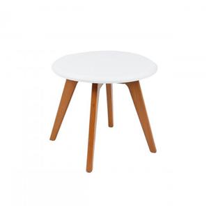 میز عسلی گرد با پایه چوبی استیل هامون مدل T1 