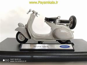 ماکت فلزی موتورسیکلت وسپا(VESPA 125CC BY WELLY)(1/18)