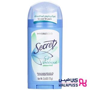 استیک صابونی سکرت Deodorant Invisible Solid Unscented Secret power fresh deodorant