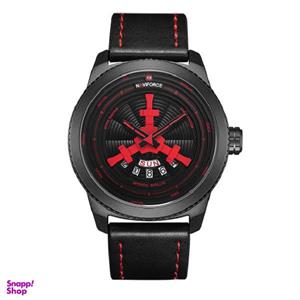 ساعت مردانه ناوی فورس NF9156 سیلور بند چرم مشکی NaviForce-7891-G