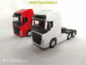 ماشین اسباب بازی تریلی ولوو(VOLVO FH) ساخت WELLY سفید(1:64)