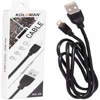 کابل شارژ و انتقال دیتا Micro USB برند Koluman مدل KD-28 طول ۲۰سانتی متر 