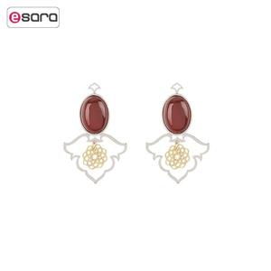 گوشواره ناردونه طرح ترنج سرخ نقره Nardoone Toranj Sorkh Noghre Earing