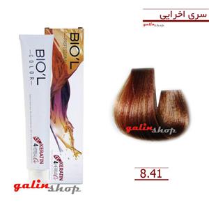 رنگ موی بیول سری Ochre مدل بلوند اخرایی روشن شماره 8.41 Biol Ochre Light Ochre Hair Color 8.41