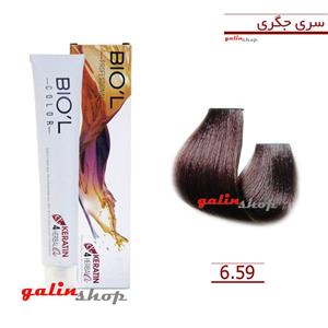 رنگ موی بیول سری Liver مدل بلوند جگری تیره شماره 6.59 Biol Liver Dark Liver Hair Color 6.59