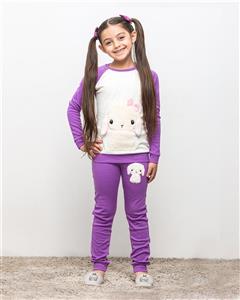 ست تی شرت و شلوار دخترانه مادر مدل TaminaViolet-64 Madar TaminaViolet-64 T-Shirt And Pants For Girls