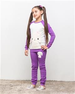 ست تی شرت و شلوار دخترانه مادر مدل TaminaViolet-64 Madar TaminaViolet-64 T-Shirt And Pants For Girls