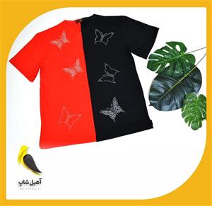 تیشرت زنانه طرح پروانه