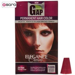 کیت رنگ مو گپ سری Red مدل Lightest Redish شماره 9.666 Gap Red Lightest Redish Hair Color 9.666