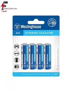 باتری قلمی وستینگ هاوس مدل Dynamo Alkaline بسته‌ی 4 عددی Westinghouse Dynamo Alkaline AA Battery Pack of Four