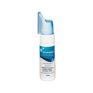 اسپری ضد عفونی کننده زخم کیتوتک مدل Silvosept Antiseptic Wound حجم 50 میلی لیتر Chitotech Silvosept Antiseptic Wound Rinsing Spray 50ml