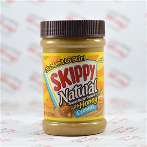 کره بادام زمینی کرمی عسلی و ارگانیک بدون گلوتن 425 گرمی اسکیپی skippy 