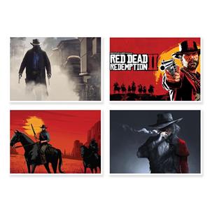 پوستر طرح Red Dead Redemption 2  کد A-1516 مجموعه 4 عددی