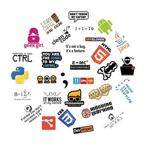 استیکر لپ تاپ طرح برنامه نویسی کد 1 مجموعه ۳۰ عددی -