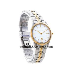 ساعت مچی ویولت زنانه کلاسیک گرد فلزی دورنگ طلایی صفحه سفید کد 0459/2L