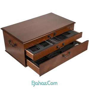 سرویس 116 پارچه قاشق و چنگال ناب استیل مدل فلورانس مشکی