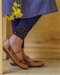 ‌انارگل کفش چرم زنانه مدل تی شین خردلی