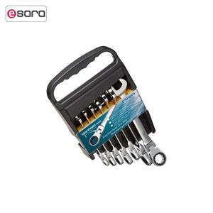 مجموعه 7 عددی اچار یک سر تخت رینگی جغجغه ای تاشو اسپرو مدل 515707RG Spero Flexible Head One Way Ratcheting Combination Wrench Set 7PCS 