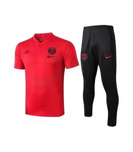 پلوشرت شلوارپاریسن ژرمن قرمز مشکی Paris Saint Germain Polo Shirt 2019-2020 Red Black