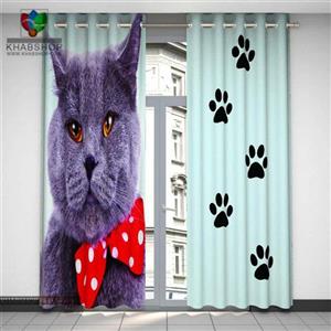 پرده ساتن Guzel مدل گربه ملوس سه بعدی 3D