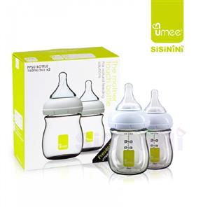 شیشه شیر یومیی مدل N100008-G ظرفیت 160 میلی لیتر بسته 2 عددی Umee N100008-G Baby Bottle 160 ml Pack Of 2