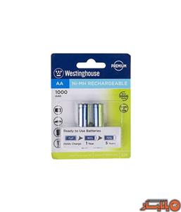 باتری قابل‌ شارژ قلمی وستینگ هاوس مدل Ni-MH Rechargeable بسته 2 عددی Westinghouse Ni-MH Rechargeable AA 1000 mAh Battery Pack of 2