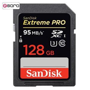 کارت حافظه SDXC سن دیسک مدل Extreme Pro کلاس 10 استاندارد UHS-I U3 سرعت 633X 95MBps ظرفیت 128 گیگابایت SanDisk Extreme Pro Class 10 UHS-I U3 633X 95MBps SDXC - 128GB