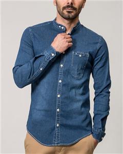 ‌Ebra ​پیراهن مردانه جین یقه دیپلمات آبی تیره