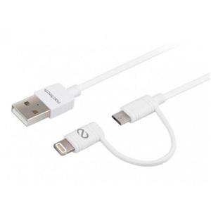 کابل دو پورت نزتک Naztech Hybrid 2-in-1 micro/lightning/data 6ft MFi cable 